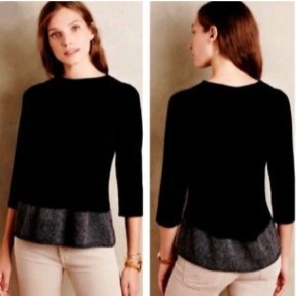 Angel Of The North Sweaters - Anthropologie Angel Of The North Evi Cashmere Blend Black Pullover Sweater Small